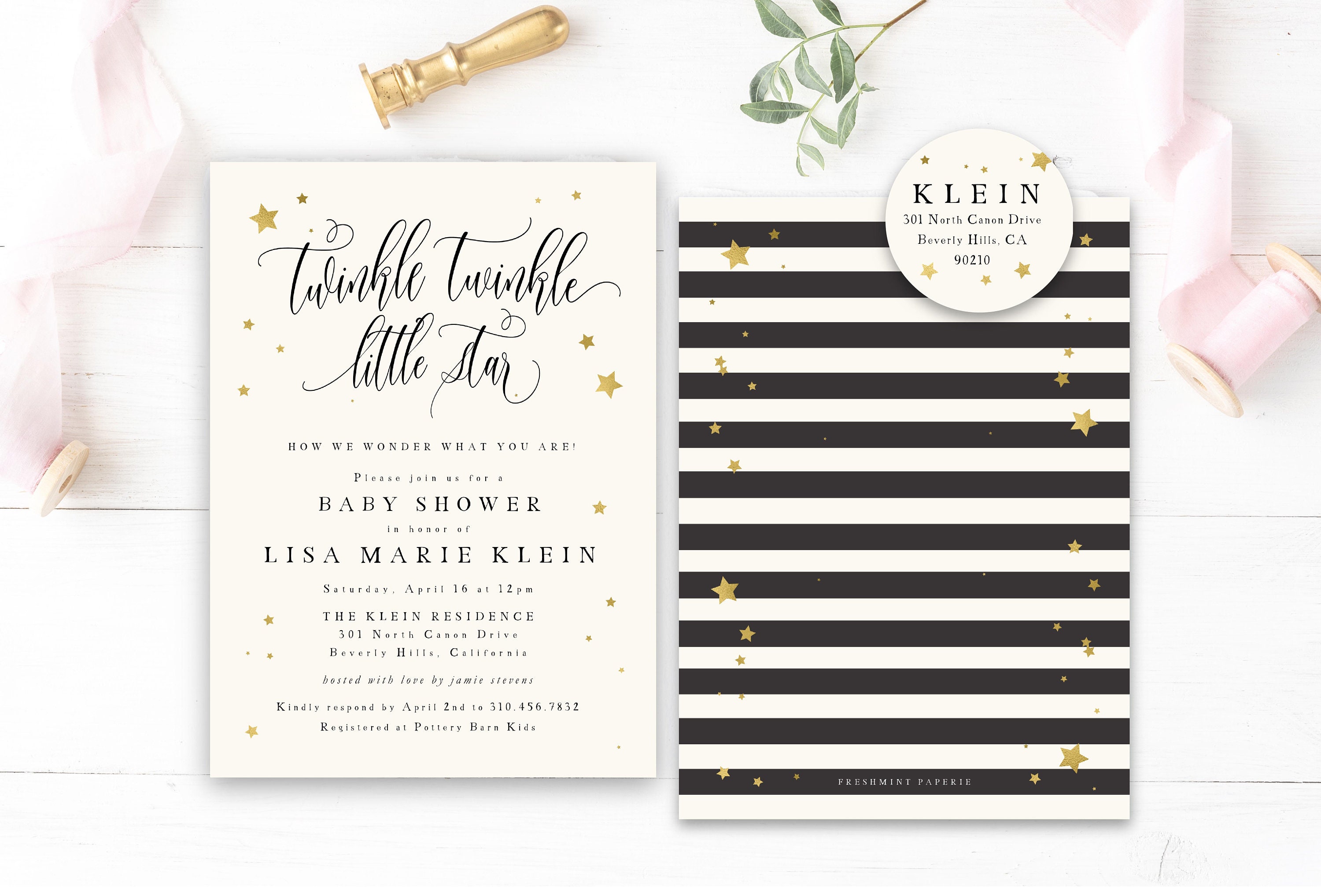 Twinkle Little Star Invitation - Star Birthday