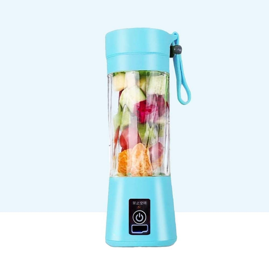 Household portable upgrade 6-blade electric juicer small hand-held automatic mixing cup - blue