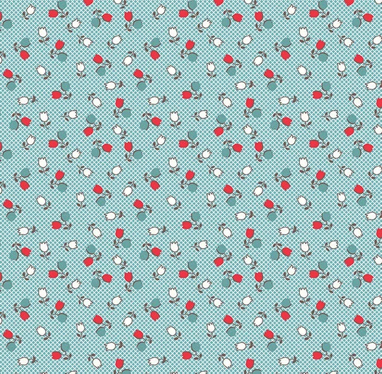 Cook Book Tulips Cottage, Lori Holt For Riley Blake, 1/2 Yard - Cut Continuously, C11769-Cottage