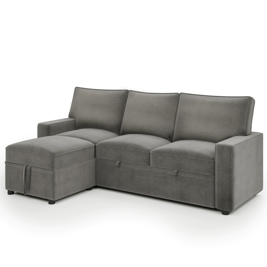 CASAINC Reversible Pull out Sleeper Modern Gray Polyester/Blend Sleeper | GS-GT000418AAC