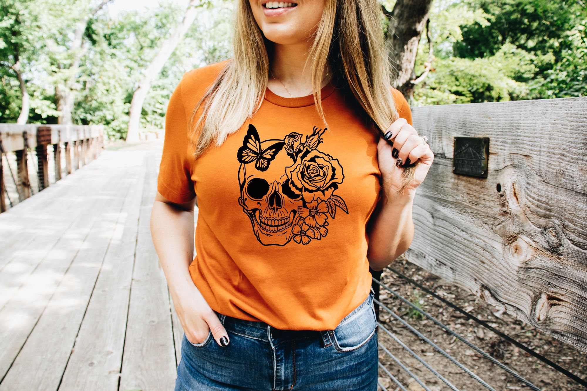 Pumpkin Spice T-Shirt, Skeleton Shirt, Season Tee, Floral T Girls Cute Fall Vintage T-Shirt