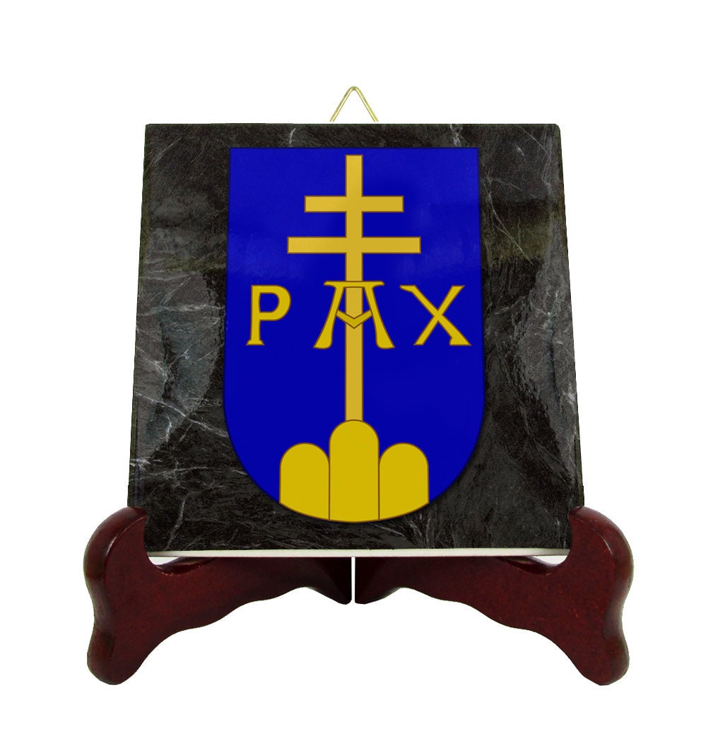 Order Of Saint Benedict Coat Arms - Ceramic Tile Benedictines Religious Art Catholic Gifts Orders Black Monks