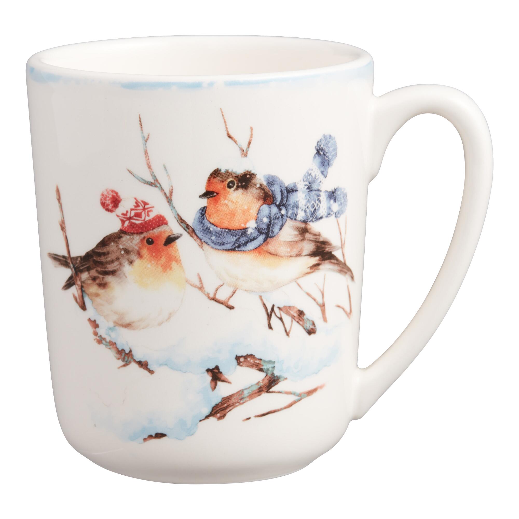 Pier Place Festive Feathers Mug: Multi - Earthenware by World Market
