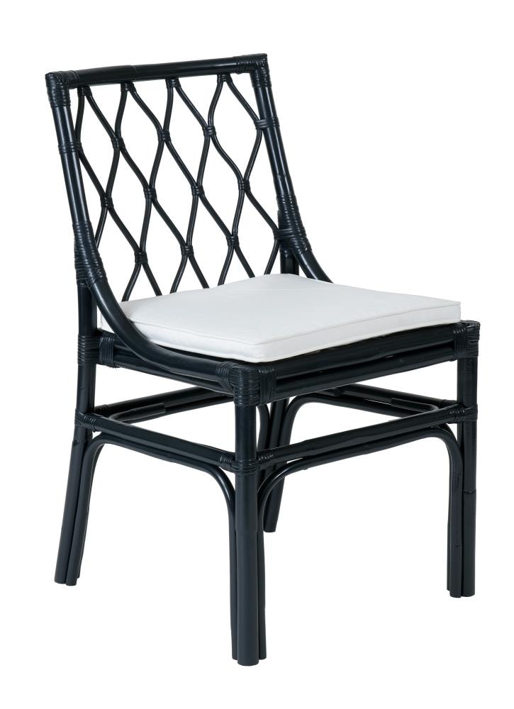 East at Main Set of 2 Casual Polyester/Polyester Blend Side Chair (Rattan Frame) in Blue | TT-WR-BT101-NB