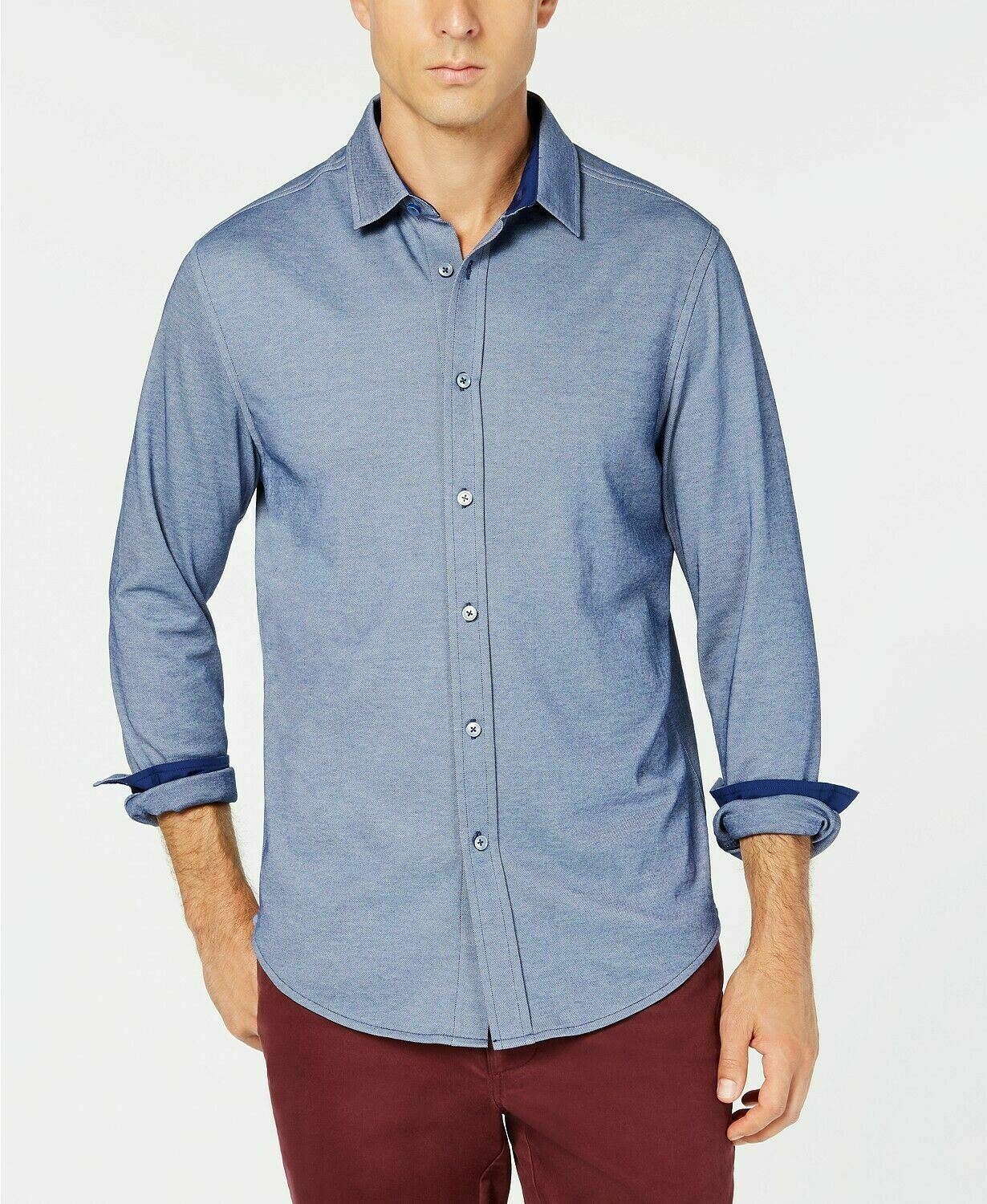 Tasso Elba Men's Supima Cotton Blend Birdseye-Knit Shirt Deep Harbor-All Sizes