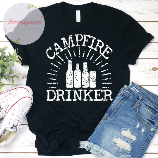 Campfire Drinker Shirt, Camping Shirt For Her, Him, Funny Drinking