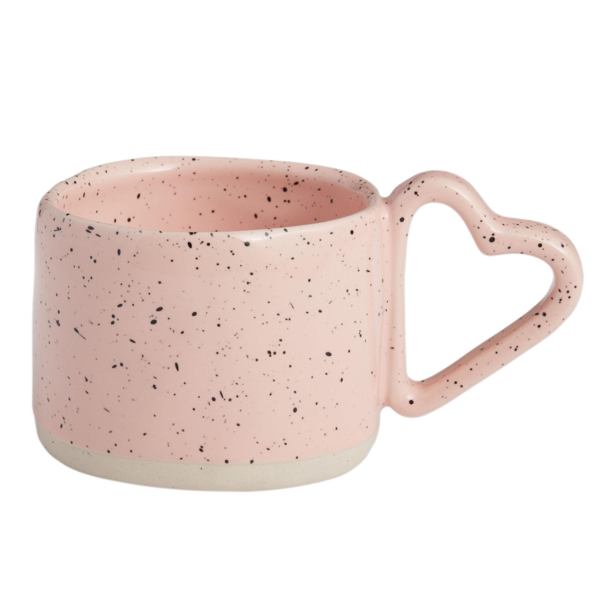 Pink Reactive Glaze Heart Handle Mug by World Market
