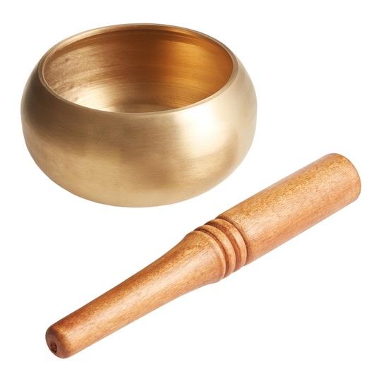Singing Bowl with Mallet: Gold - Metal by World Market