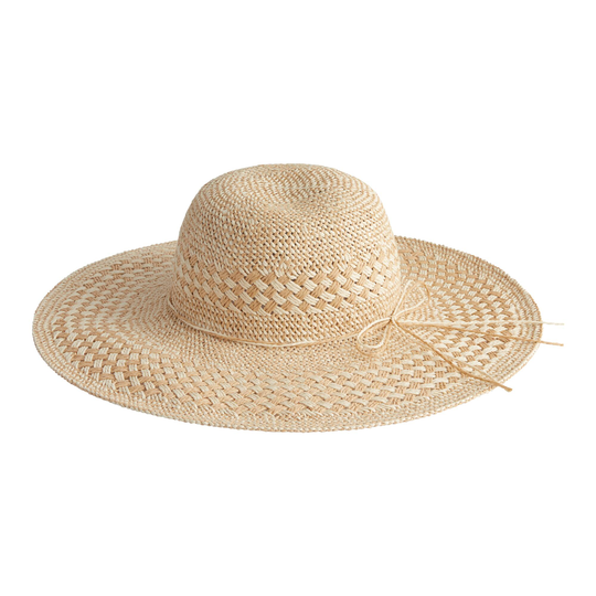 Natural Straw Two Tone Woven Sun Hat by World Market