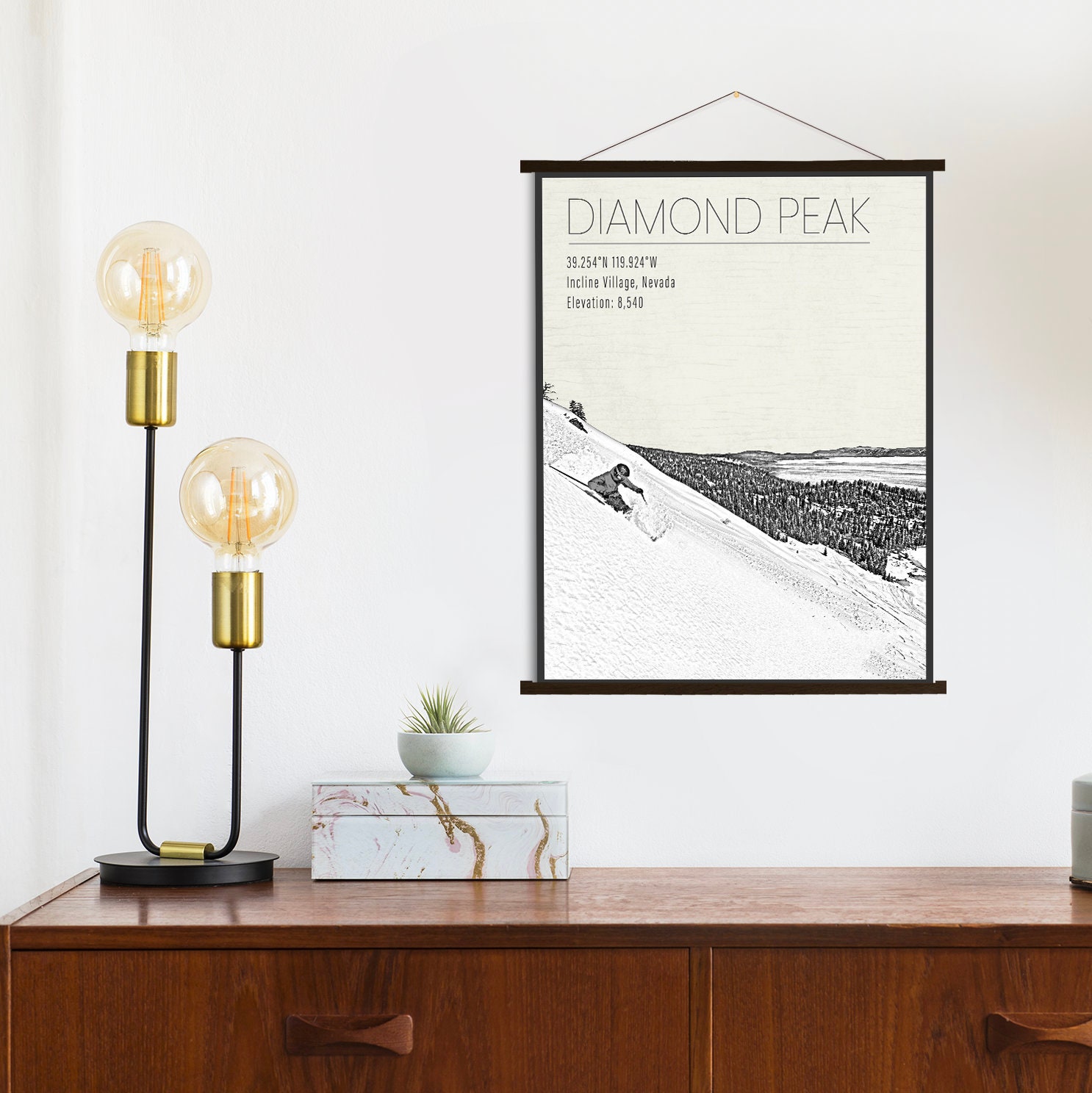 Diamond Peak Nevada Ski Resort Print | Hanging Canvas Of Printed Marketplace