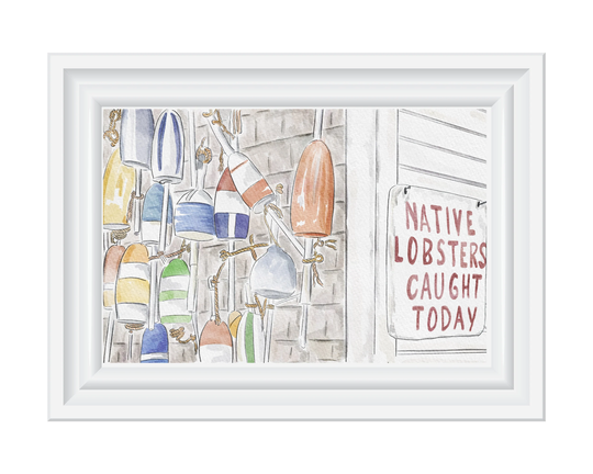 Oh Buoy's & Lobstersart Print Captain Cass Cape Cod|Orleans|Poster|Painting|Decor|Cape Islands|Orleans, Ma| Cod Gift