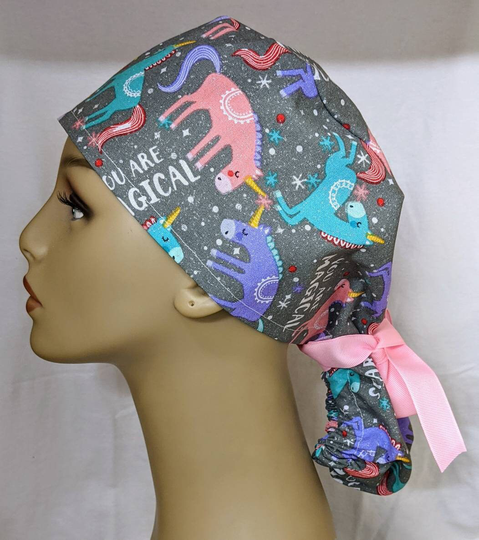You Are Magical Unicorn Ponytail Scrub Hat