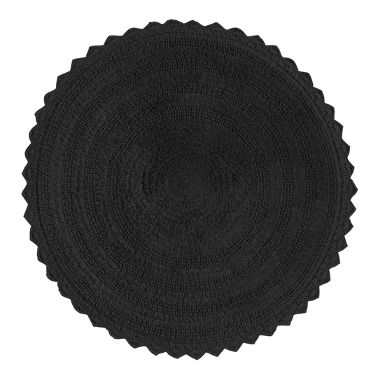 Round Black Cotton Redondo Bath Mat by World Market