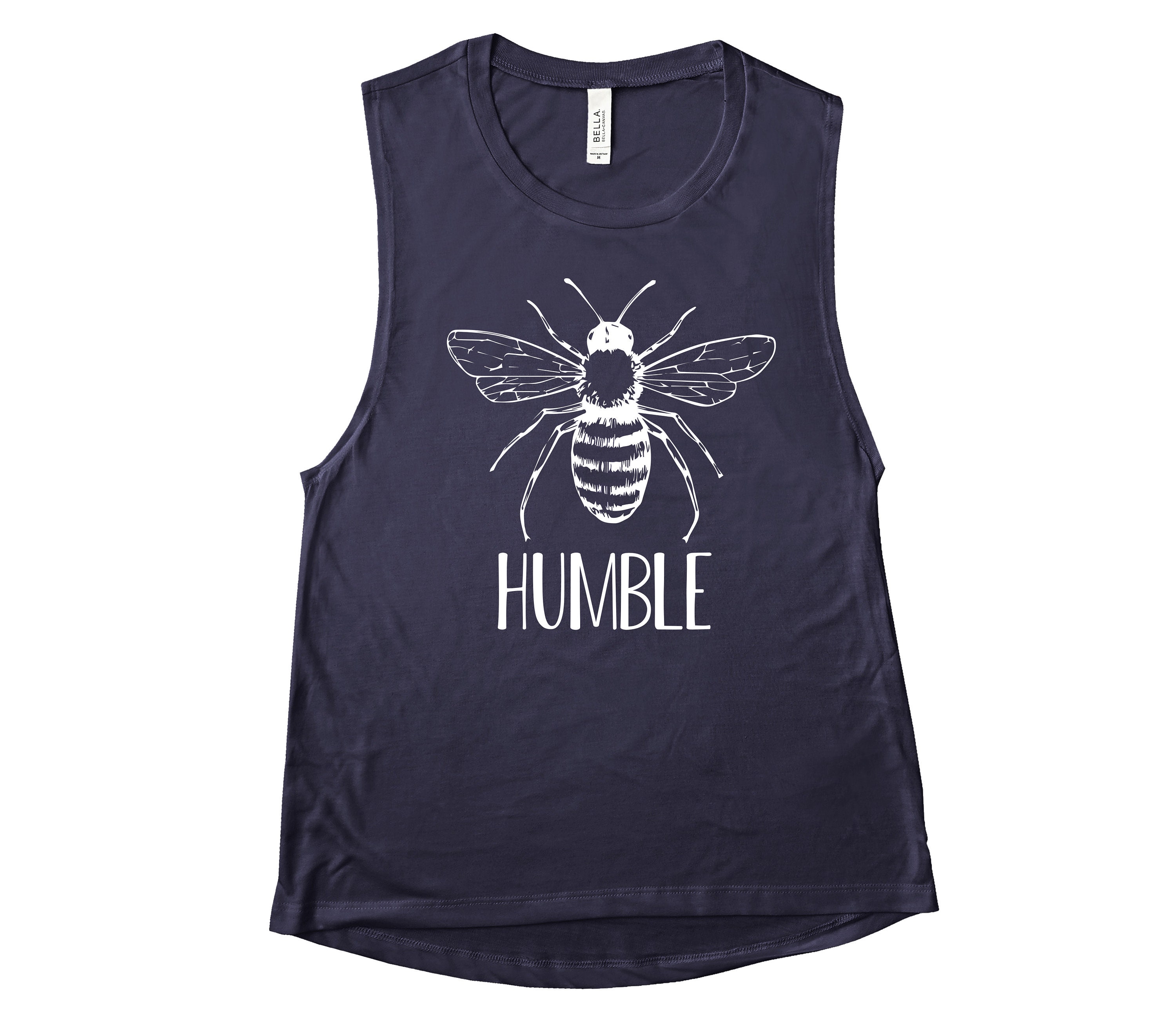Be Bee Humble Cute Womens Muscle Tank Top Sleeveless Shirt Spring Summer Tees
