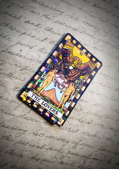 Holographic Lovers Card Tarot Vinyl Art Stickers