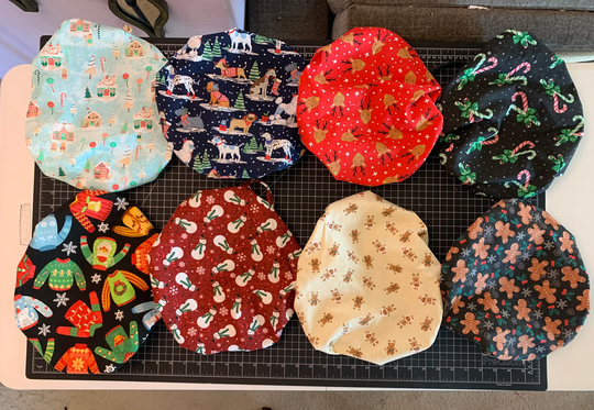 Christmas/Holiday Scrub Caps | Bouffant/Ponytail
