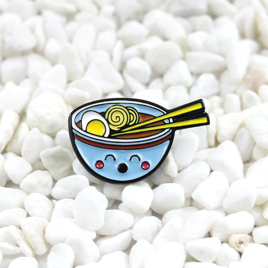 Happy Noodle Bowl Ramen Pin Funny Pins Enamel Lapel Set Cute Gift For Her Birthday
