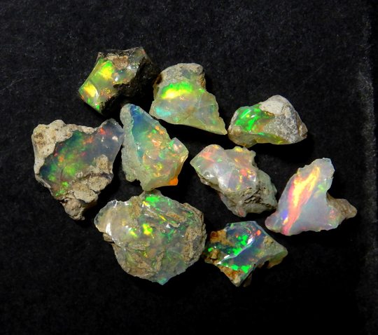 Opal Rough 9 Pieces Lot Ethiopian 12.60Ct Natural Opal, Welo Fire Rough, Untreated Raw Gemstone