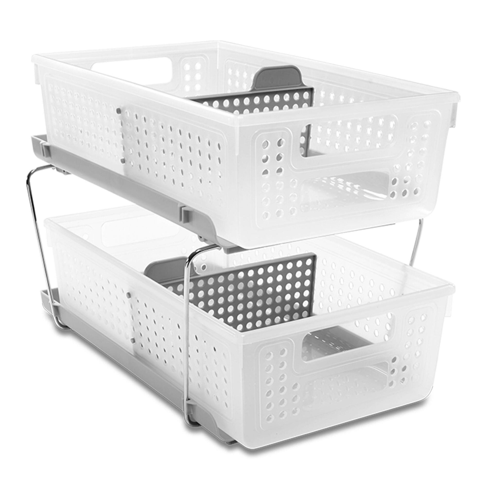 Madesmart 2 Tier Storage Bin Organizer with Dividers by World Market