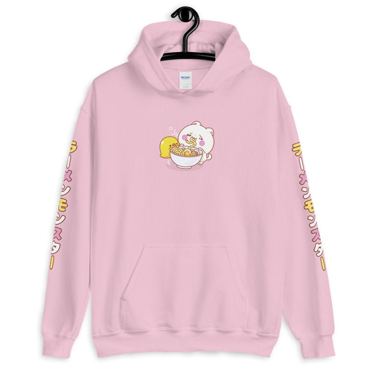 Japanese Ramen Kawaii Hoodie, Pink, Yami Kawaii, Soft Girl, Menhera, Pastel Goth, Pastel Grunge, Harajuku, Streetwear, Oversized, Unisex