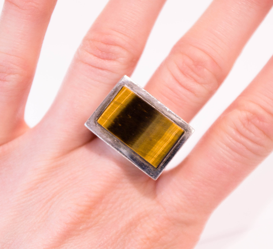 Tigers Eye Sterling Silver Ring