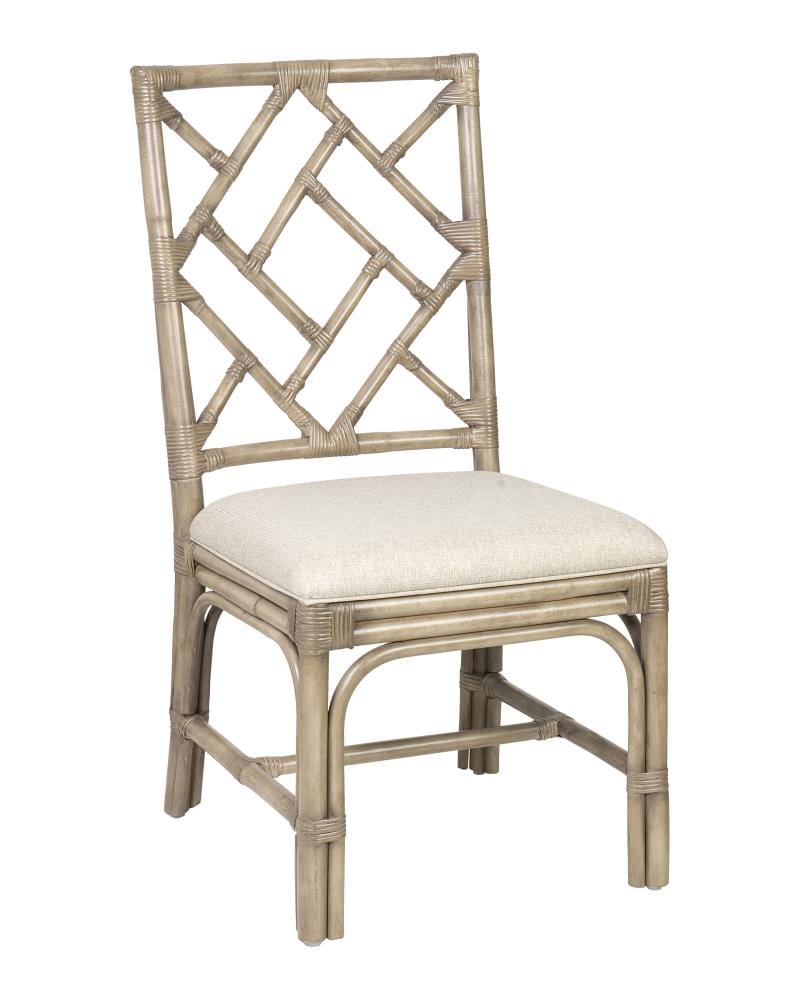 East at Main Set of 2 Casual Polyester/Polyester Blend Upholstered Side Chair (Rattan Frame) in Gray | TT-SC-73101-GW
