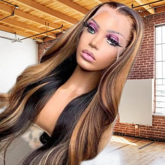 Best Quality 180 Density 13x4, 4x4, T-Part Options Lace 1B/30 Highlights Brazilian Human Hair Body Wave Wigs