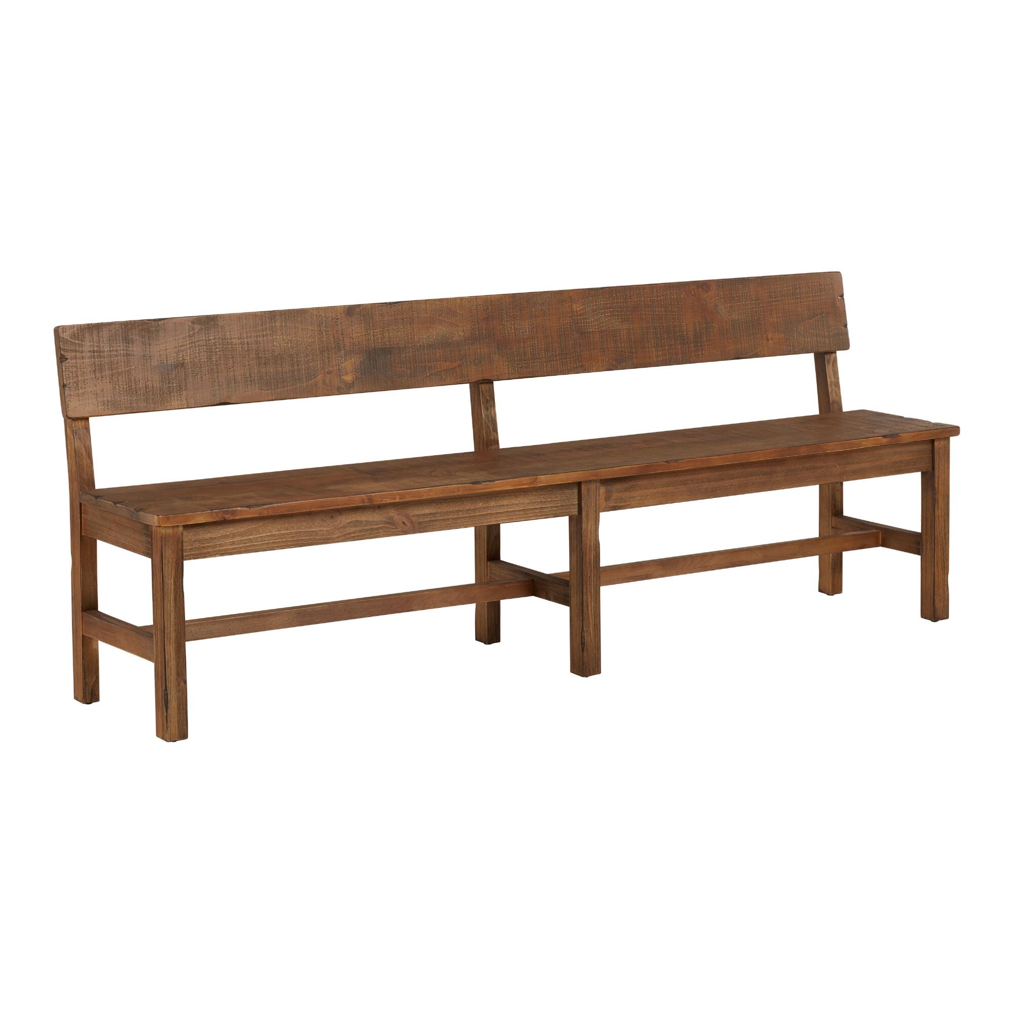 Distressed Brown Wood Gulianna Extra Long Dining Bench by World Market