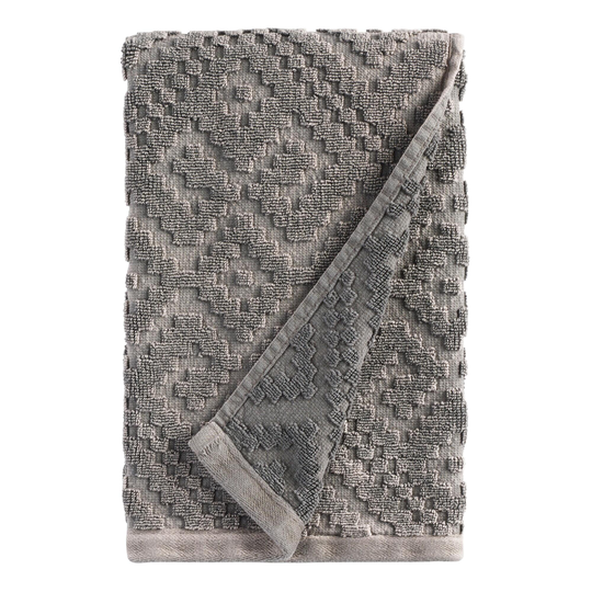 Charcoal Gray Sculpted Geo Nova Hand Towel - Cotton by World Market