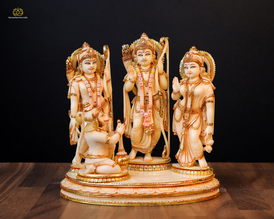 Ramdarbar Statue | 19 cm Lord Ram Hanuman Lakshman Goddess Sita Hindu God Idol Maryada Purshottam