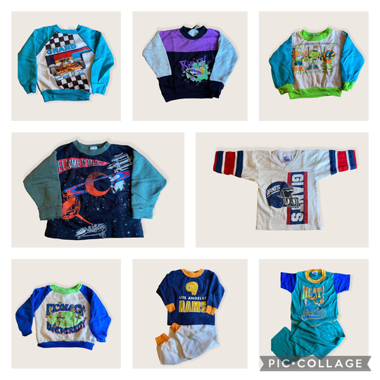 Vintage Kids 1980's 1990S Retro Sweatshirts. Skateboarders, Grand Prix, Snowboarder, Outer Space, Giants, Rip It Daffy Duck, La Rams