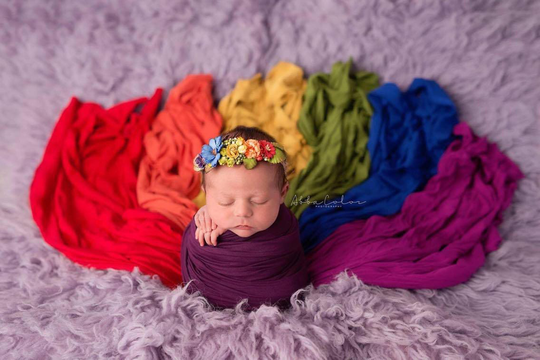 Rainbow Baby Wrap Set Newborn Photography Prop Stretch Ready To Ship
