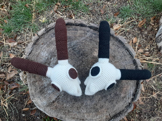 Goat Skull Stuffed Crochet Amigurumi Ram Ibix Plushie