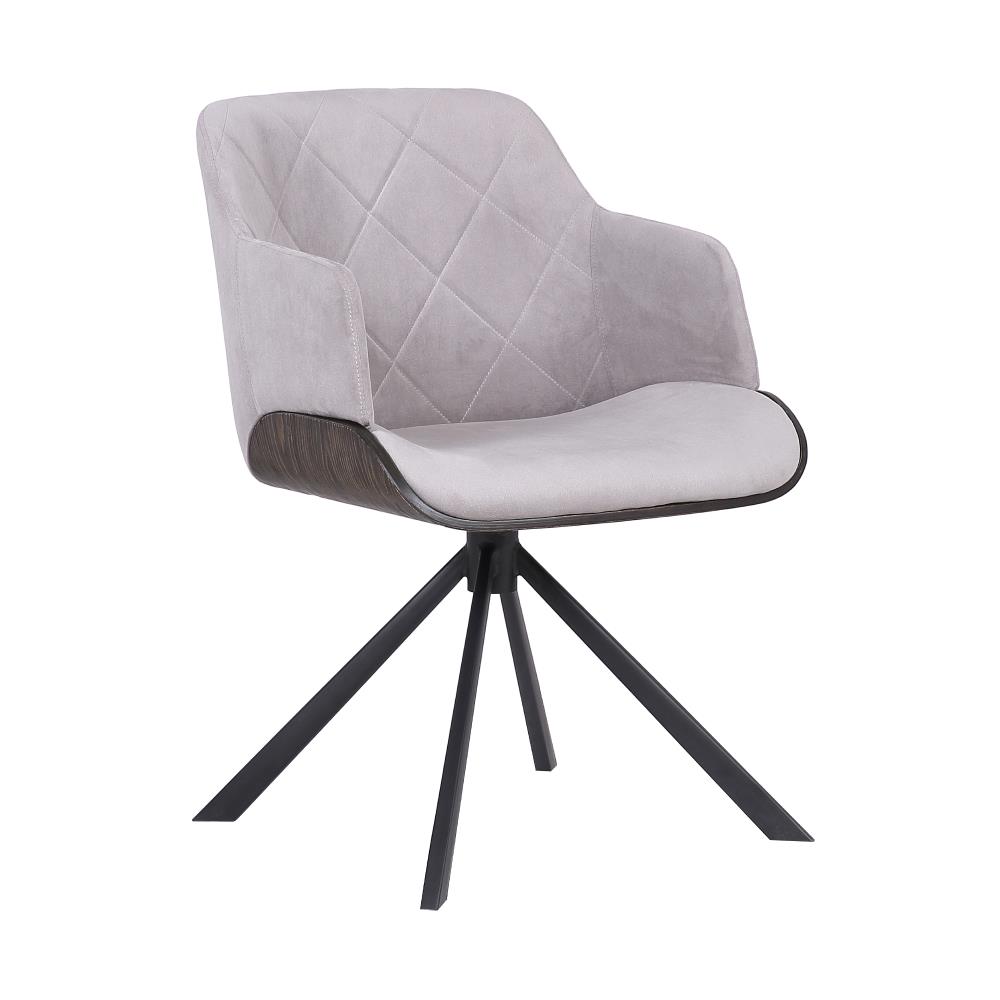 Armen Living Puma Contemporary/Modern Polyester/Polyester Blend Upholstered Dining Arm Chair (Metal Frame) in Gray | LCPUCHGRWA