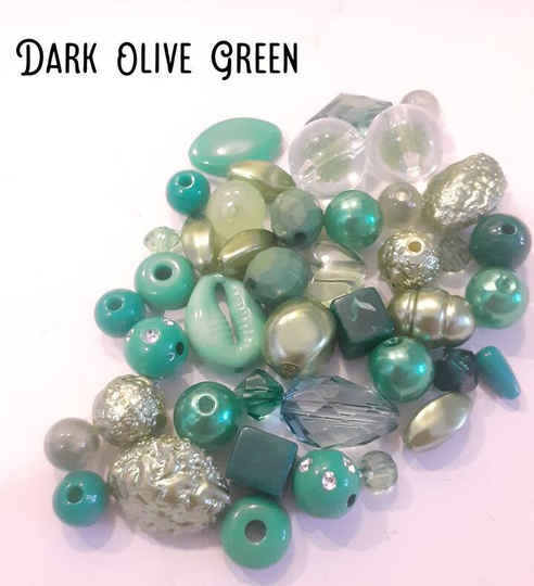 20Gr/Bag Dark Olive Green Small Mixed Beads, Bead Soup Mix, Acrylic Resin Jewelry Making Supplies Keelaubeadz
