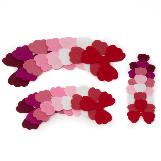 48 Pansy Wool Blend Felt Die Cut Applique Flowers - Roses Are Red Colors