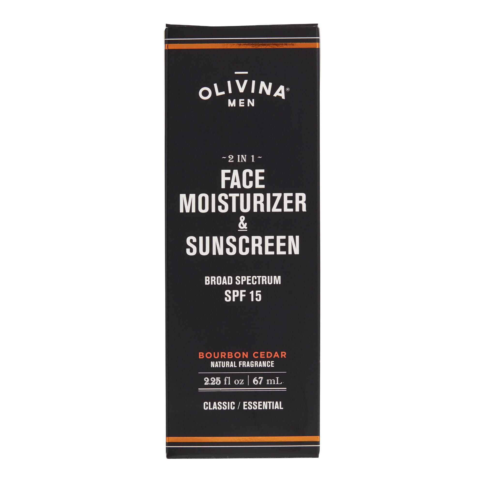 Olivina Men's Bourbon Cedar Face Moisturizer & Sunscreen by World Market
