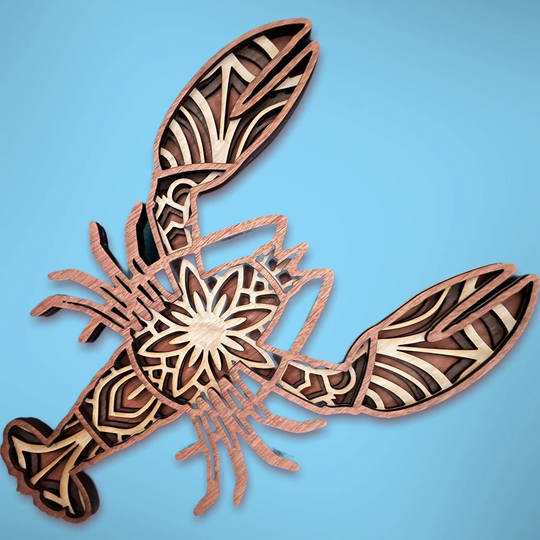 Multilayer Wood Art Lobster Wall Art, Decor, Sign, Home Restaurant Beach House Decor