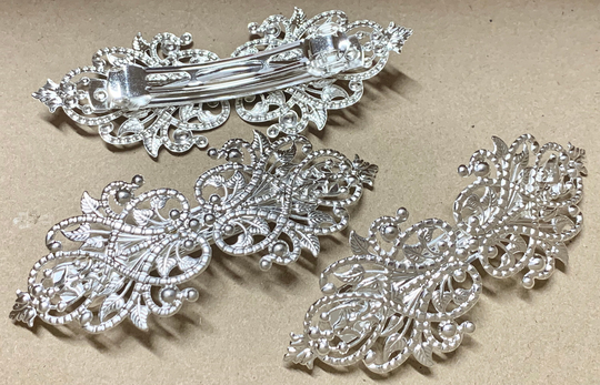 1 Pcs Hair Barrettes, Silver Color Barrette, Wedding Hair Barrettes, Silver Findings, Silver Barrette, Perfect For Resin Cabochon