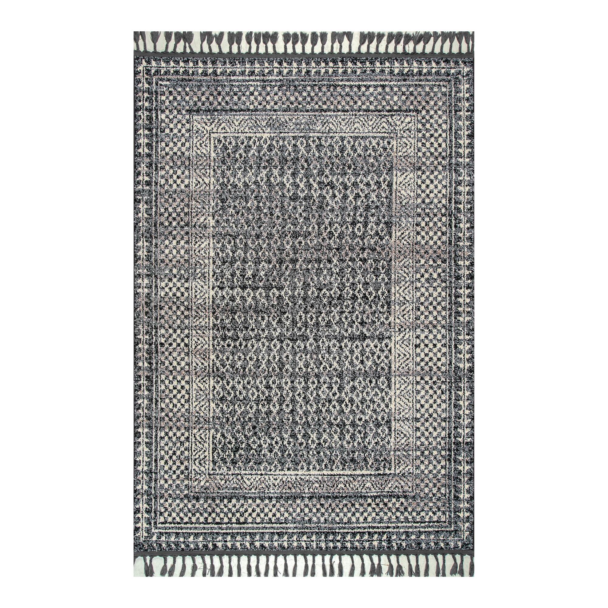 Gray and Ivory Diamond Vintage Style Carrie Area Rug by World Market