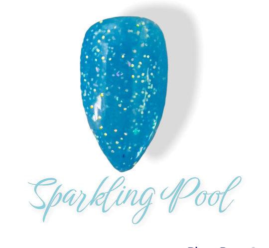 Sparkling Pool Blue Dip Powder For Nails