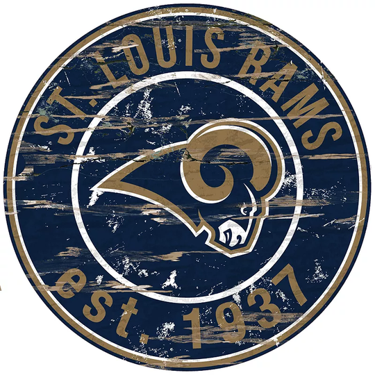 St. Louis Rams Distressed 24" x 24" Round Wall Art, Multicolor