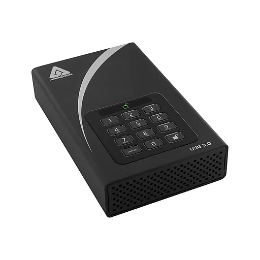 Apricorn Aegis Padlock 2TB USB 3.0 External Hard Drive, Black and White (ADT-3PL256-2000)