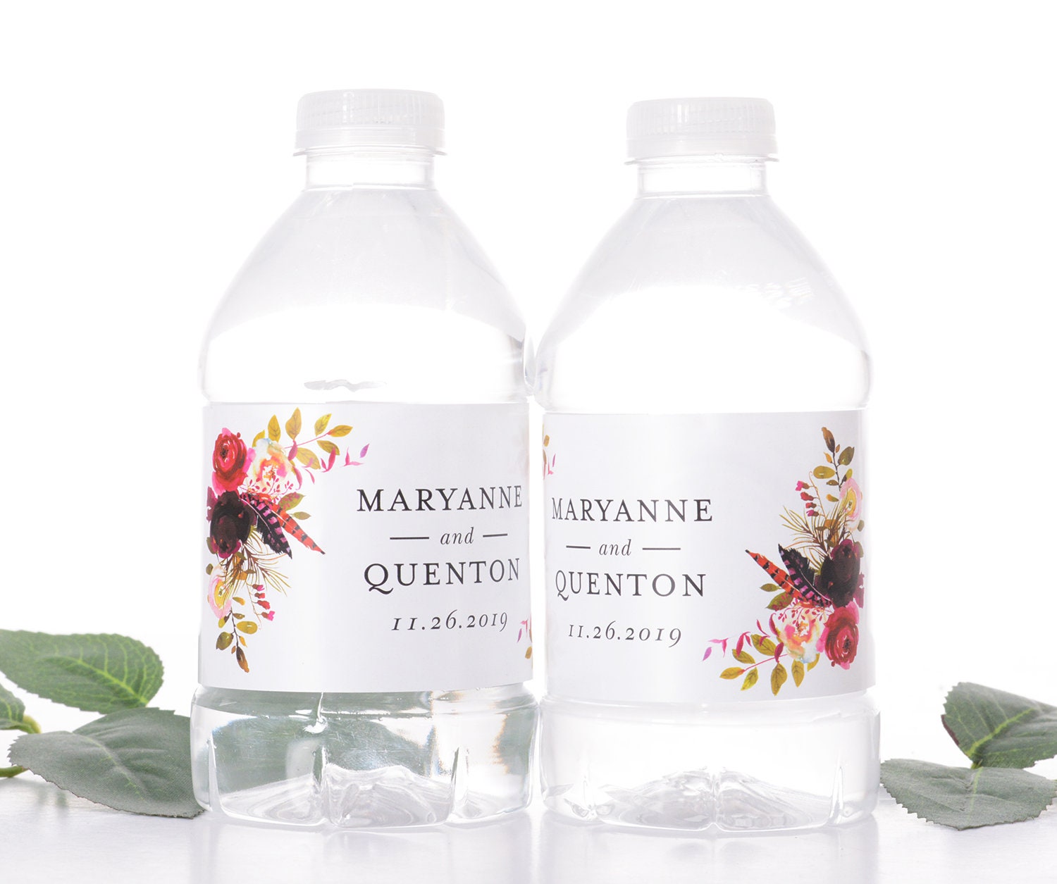 Wedding Water Bottle Labels - Garden Waterproof Custom Stickers #wdiw-312