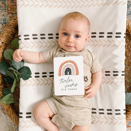 Baby Milestone Cards | Monthly Rainbow Shower Gift Gender Neutral Boho