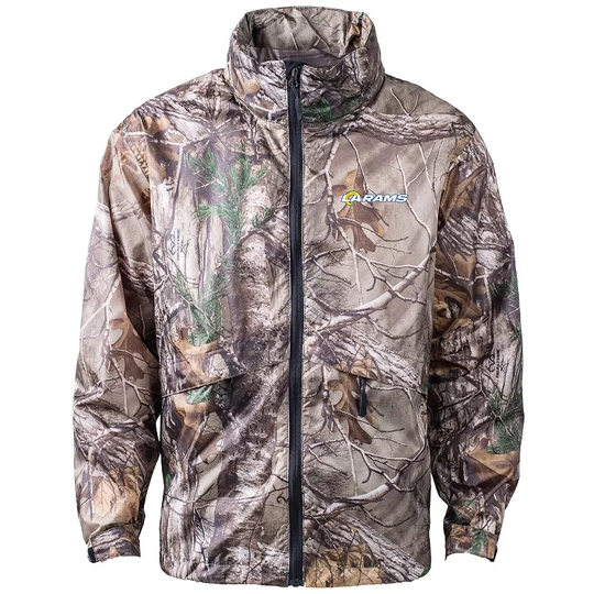 Men's Dunbrooke Realtree Camo Los Angeles Rams Circle Sportsman Waterproof Packable Full-Zip Jacket, Size: Medium, Green