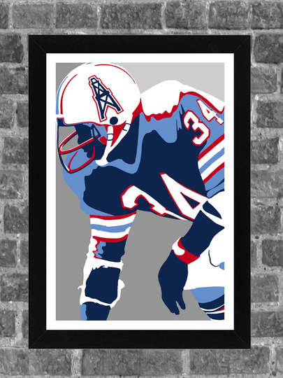 Houston Earl Campbell Sports Print Art 11x17