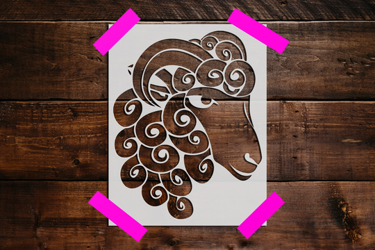 Ram Stencil - Reusable Diy Craft Stencil, Large Rams, Wild Life