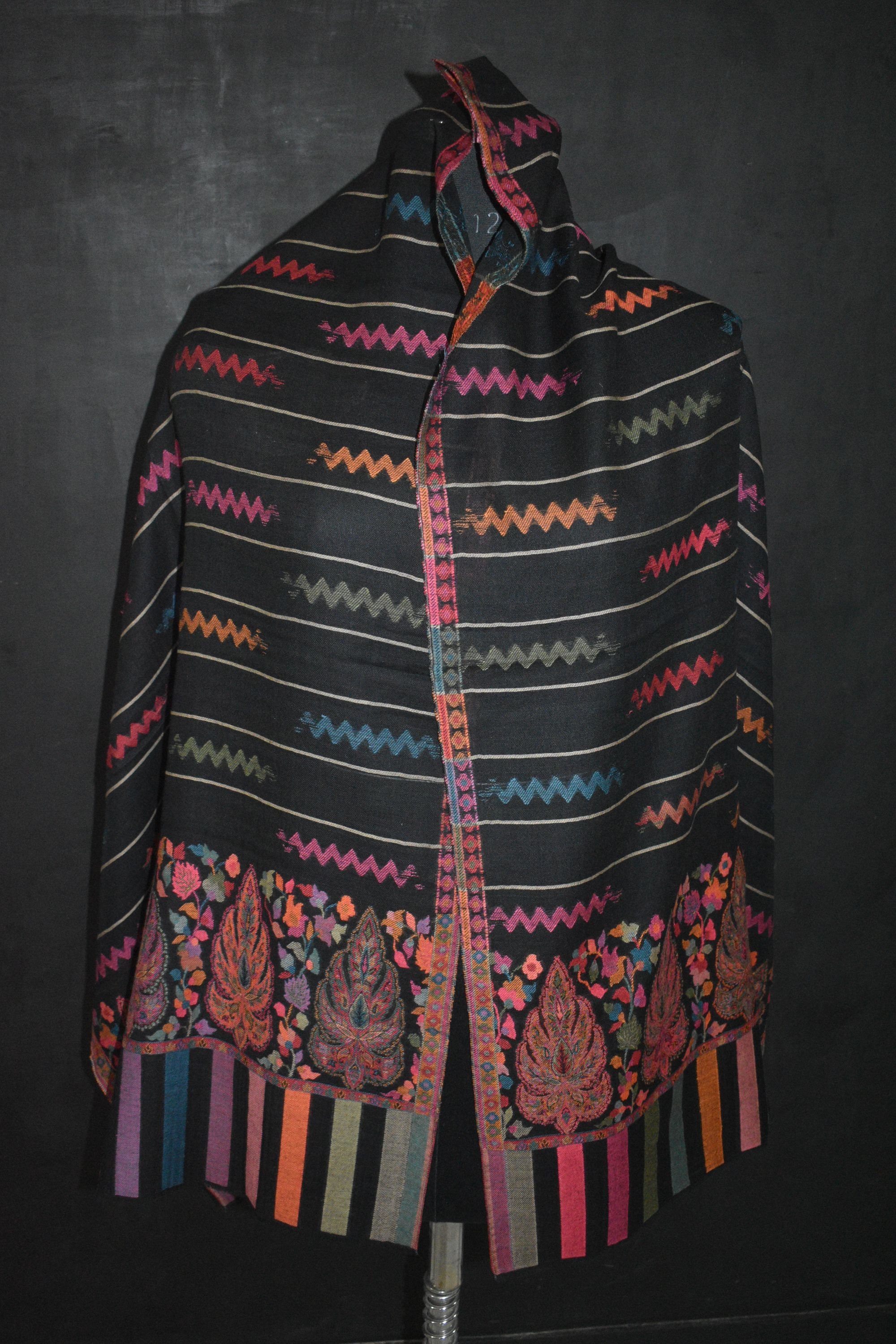 Wool Blend Shawl Jamawar Stole Scarf Wrap A511