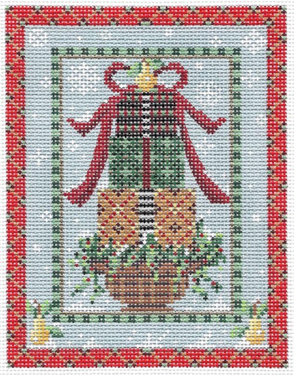 Needlepoint Handpainted Kelly Clark Christmas Pretty Packages in A Row 4x5 -Free Us Shipping